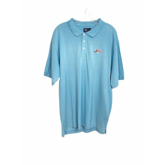 STATE TRADITIONS NANTUCKET USA Polo Shirt Cotton BLUE M/L NWT - Picture 2 of 6
